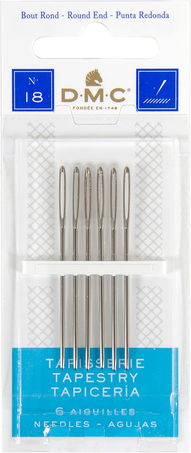 DMC Size 24 tapestry needles close up showing blunt tips