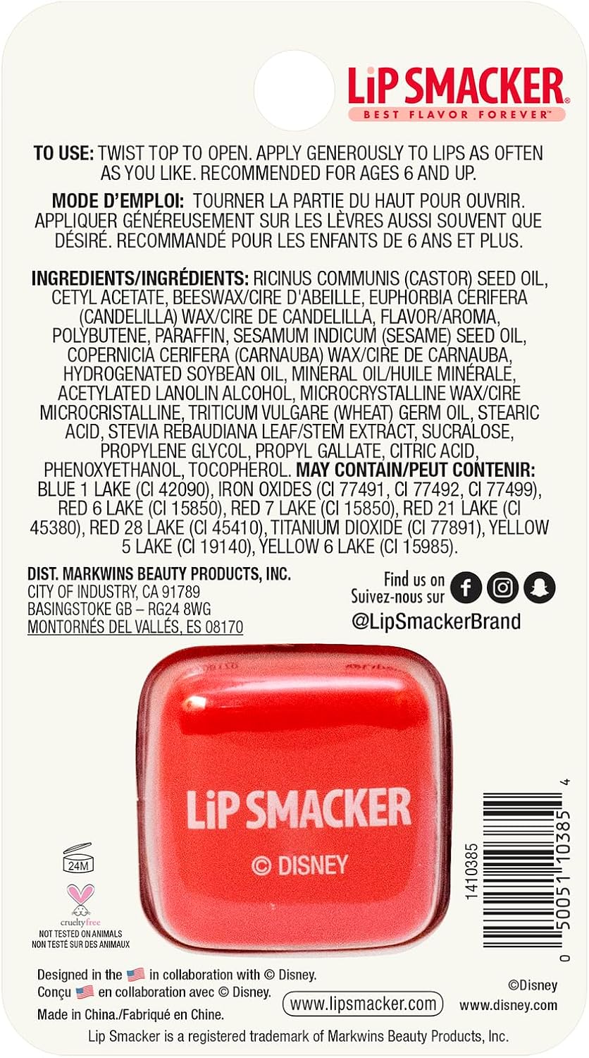Lip Smacker Minnie Mouse cotton candy lip balm packaging angle