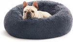 Love's cabin Calming Cat Bed for Indoor Cats, Anti-Anxiety Donut Round Dog Bed, Fluffy Faux Fur Washable Pet Bed for Small Medium Dogs and Cats, Grey, 20in - Image 13