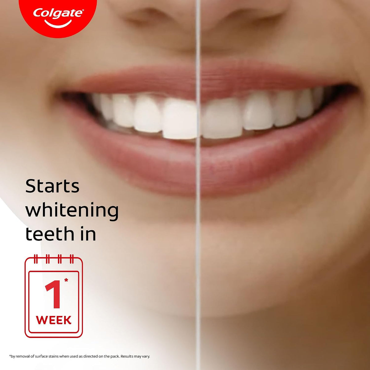 Colgate teeth whitening toothpaste tube back label details