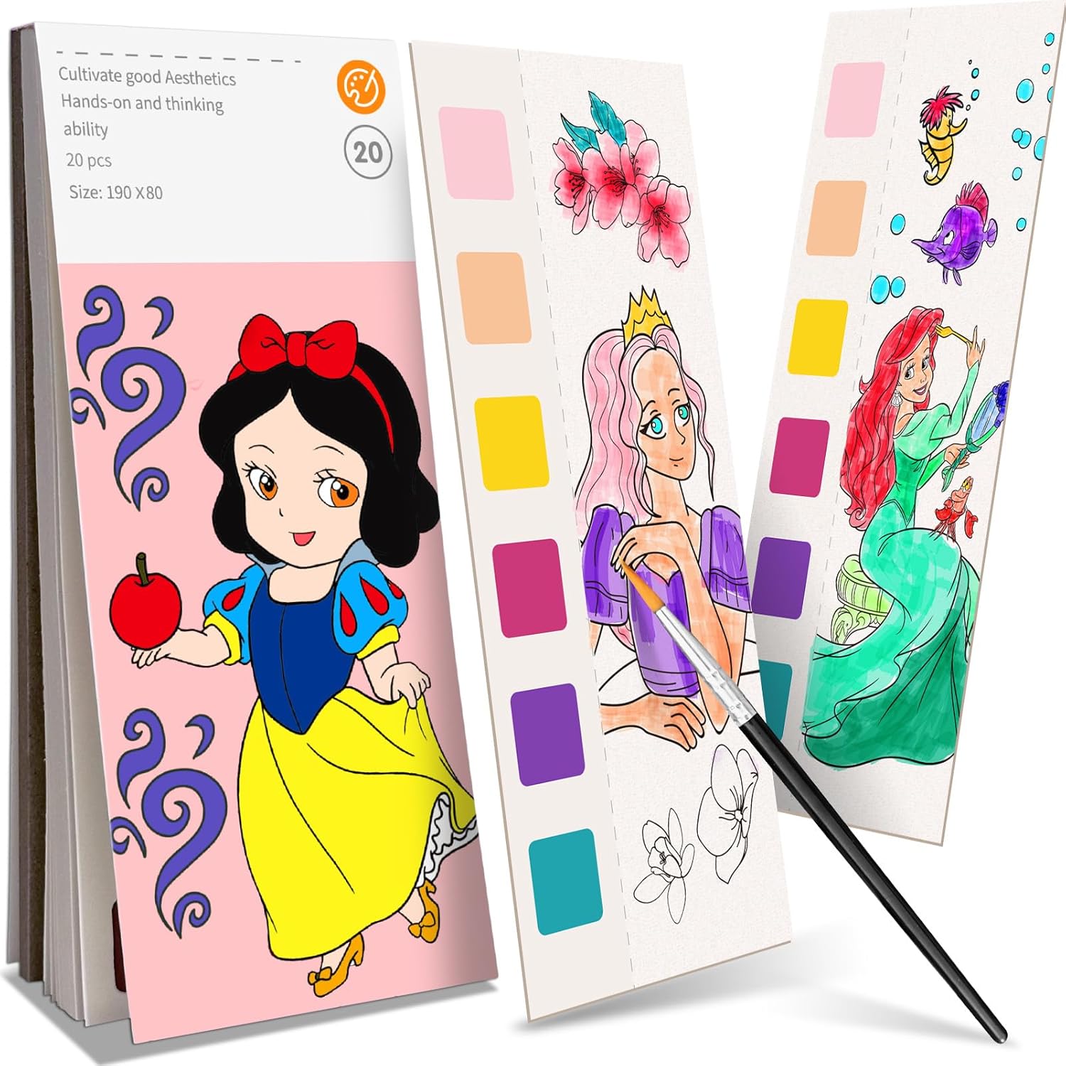 Zhoc Paint With Water Princess Edition Coloring Book front cover