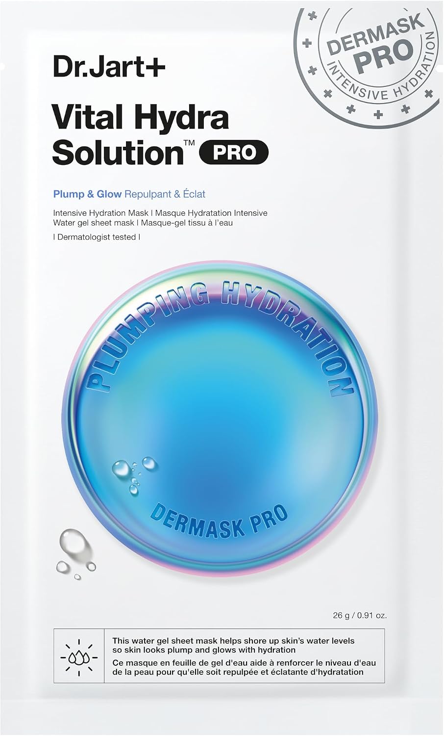 Dr.Jart+ Dermask Vital Hydra Solution Glow Korean Face Mask front packaging