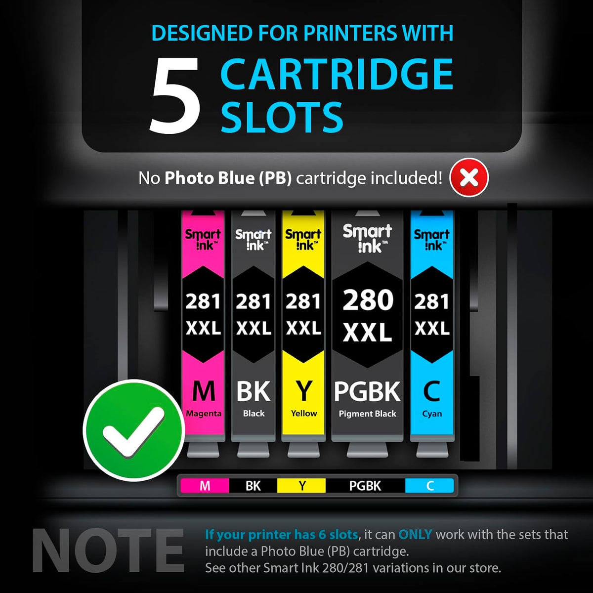 Smart Ink replacement cartridges showing individual color tanks