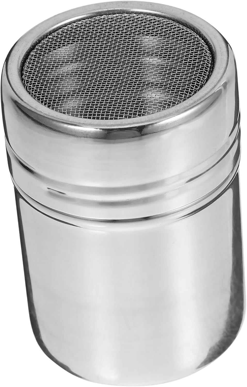 Mucklily versatile powdered sugar shaker front view stainless steel duster