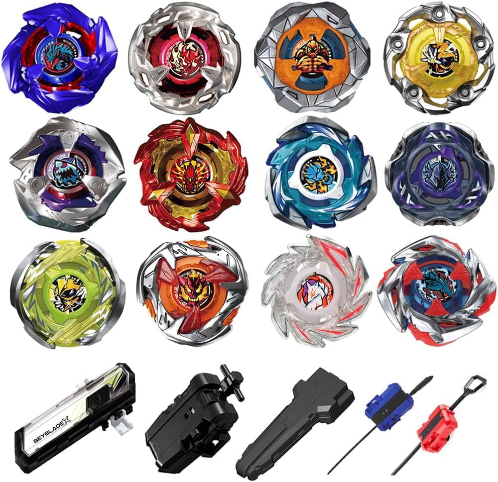 Cxdhzlx 12 piece battling spinning top set front view