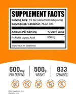 Pure R-ALA dietary powder packaging details for energy and wellness support