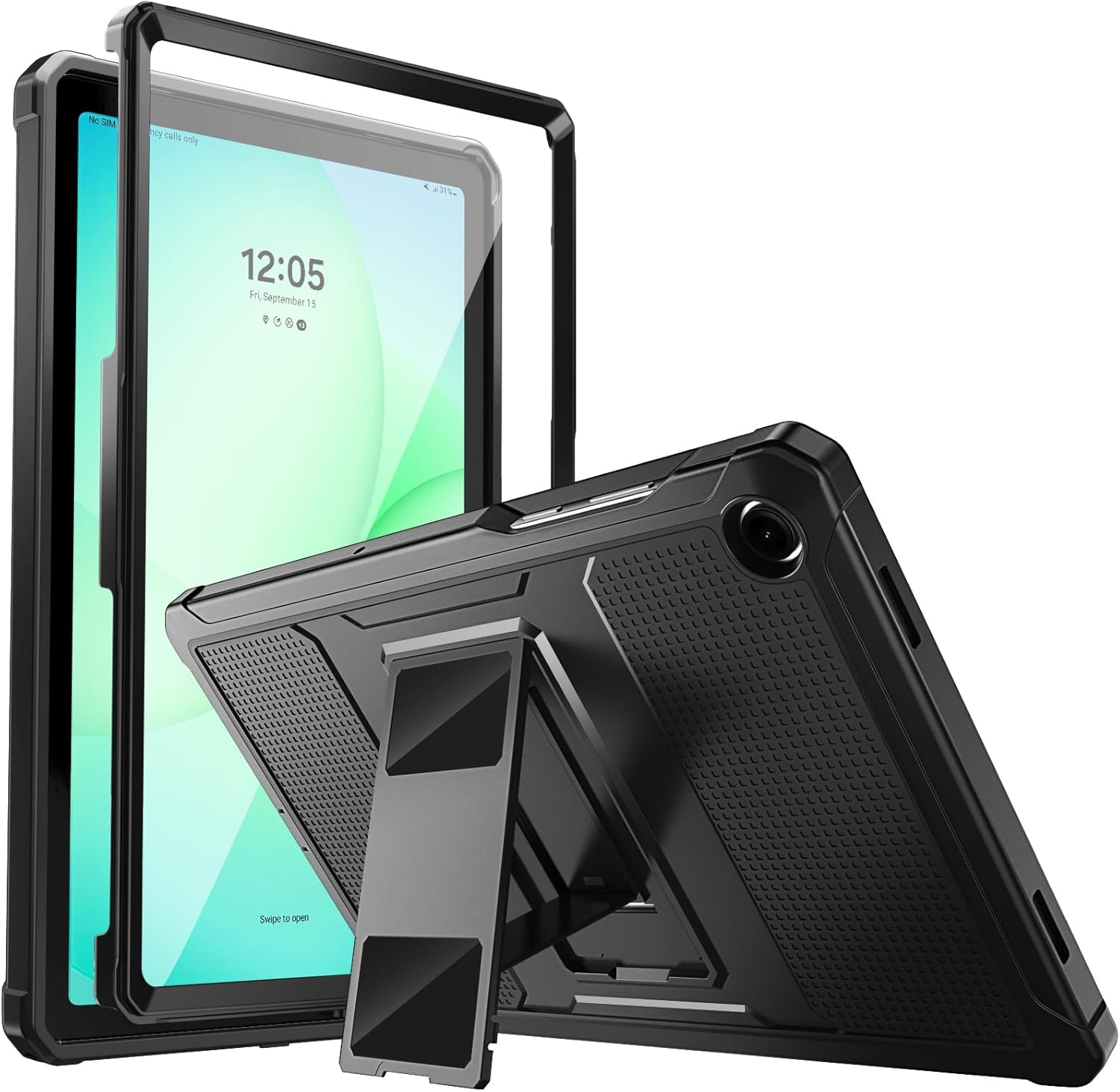 MoKo Samsung Galaxy Tab A9 Plus rugged case front view displaying full coverage protection