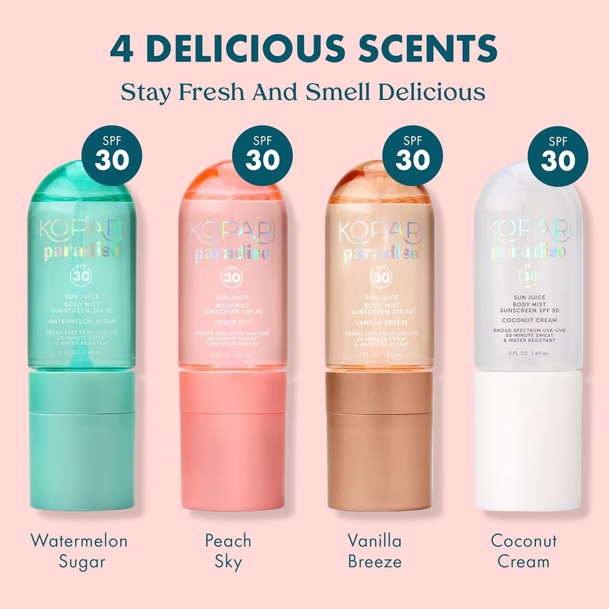 Kopari Paradiso Sun Juice travel size clear body sunscreen mist packaging