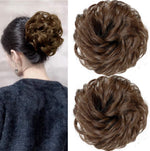 2Pcs Messy Hair Bun Hair Piece Scrunchy ExtensionDimgray - Image 13
