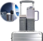 LebenHaus luggage cup holder gray front view travel accessory