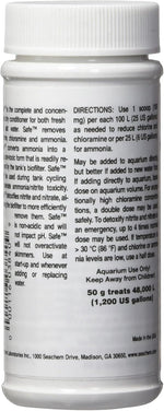 Seachem Safe packaging showing treatment capacity