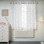 MYSKY HOME white double layer pom pom curtains front view