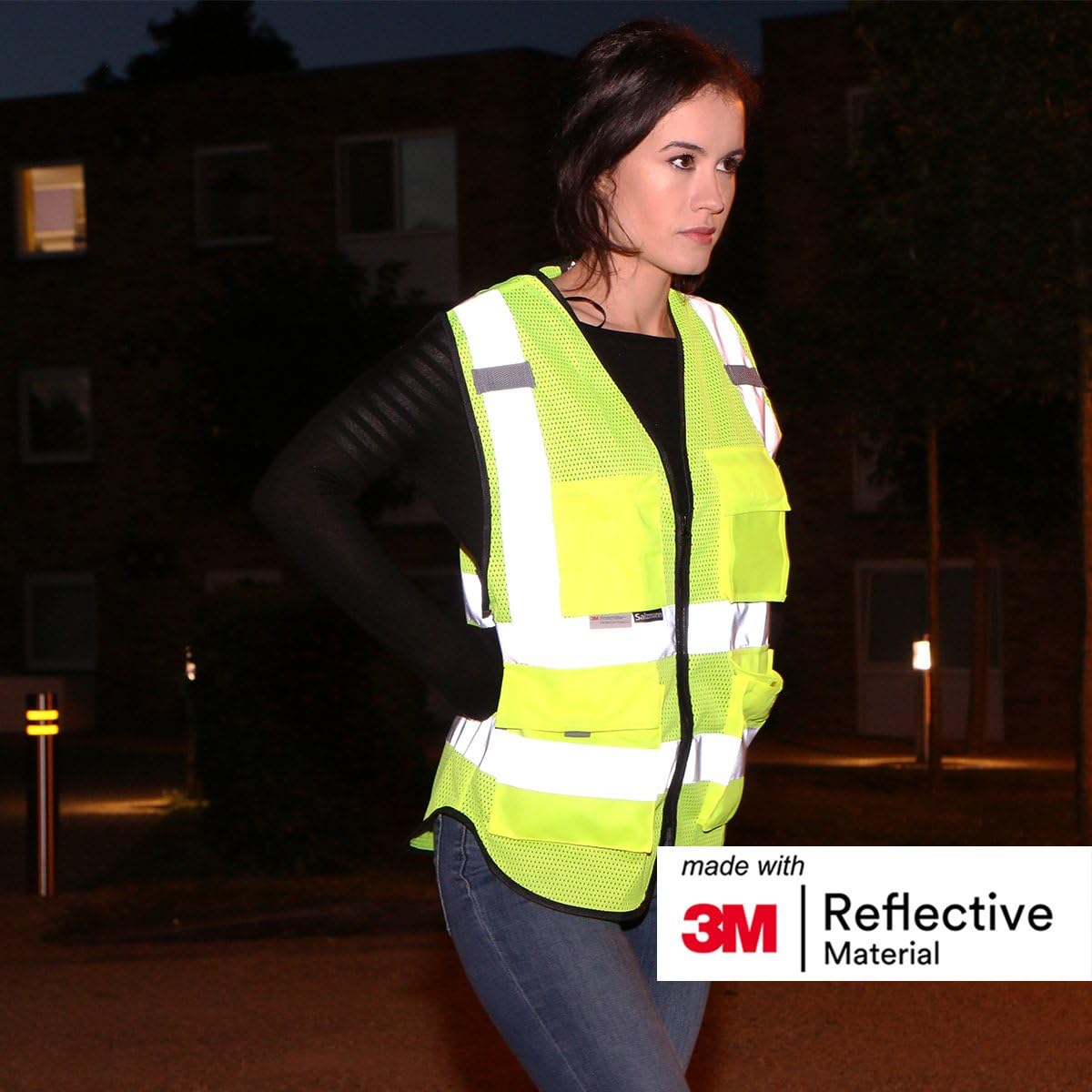 Salzmann work vest ID window and pen slots