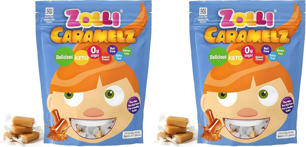 Zolli Caramelz dye free vegetarian healthy sweets layout