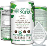 Natural Nutra Organic Vegan Soy Protein Powder front view for plant based nutrition.