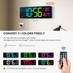 Hournor 16 inch digital wall clock showing remote control operation