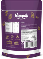 Happilo whole cashews nutritional information and back label