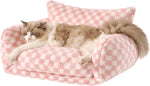 Hollypet Cat Bed Fluffy Plush Multifunctional Double-Layer Machine Washable Soft Warming Kitty Pet Couch Orthopedic Nest Beds for Small Cats Kitten and Dogs up to 13lbs, Khaki(21x15x8 inch) - Image 11
