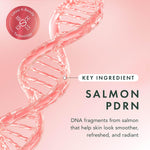 Close up of the embossed anti slip hydrogel face mask texture by Rael