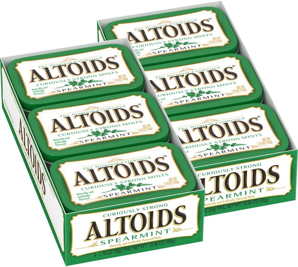 Altoids Spearmint Mints front view of metal tin