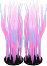 CAPASTEC aquarium glowing kelp plant front view showing pink silicone structure