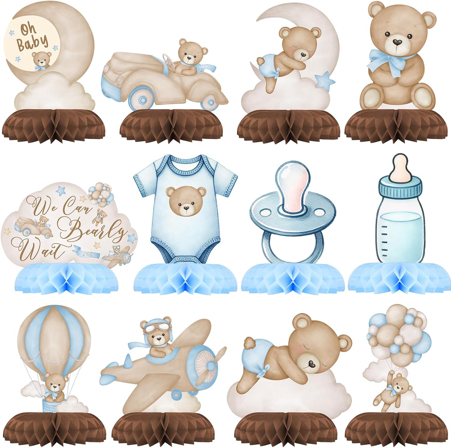Outego Balloon Bear Party Centerpiece Set front view with teddy bears