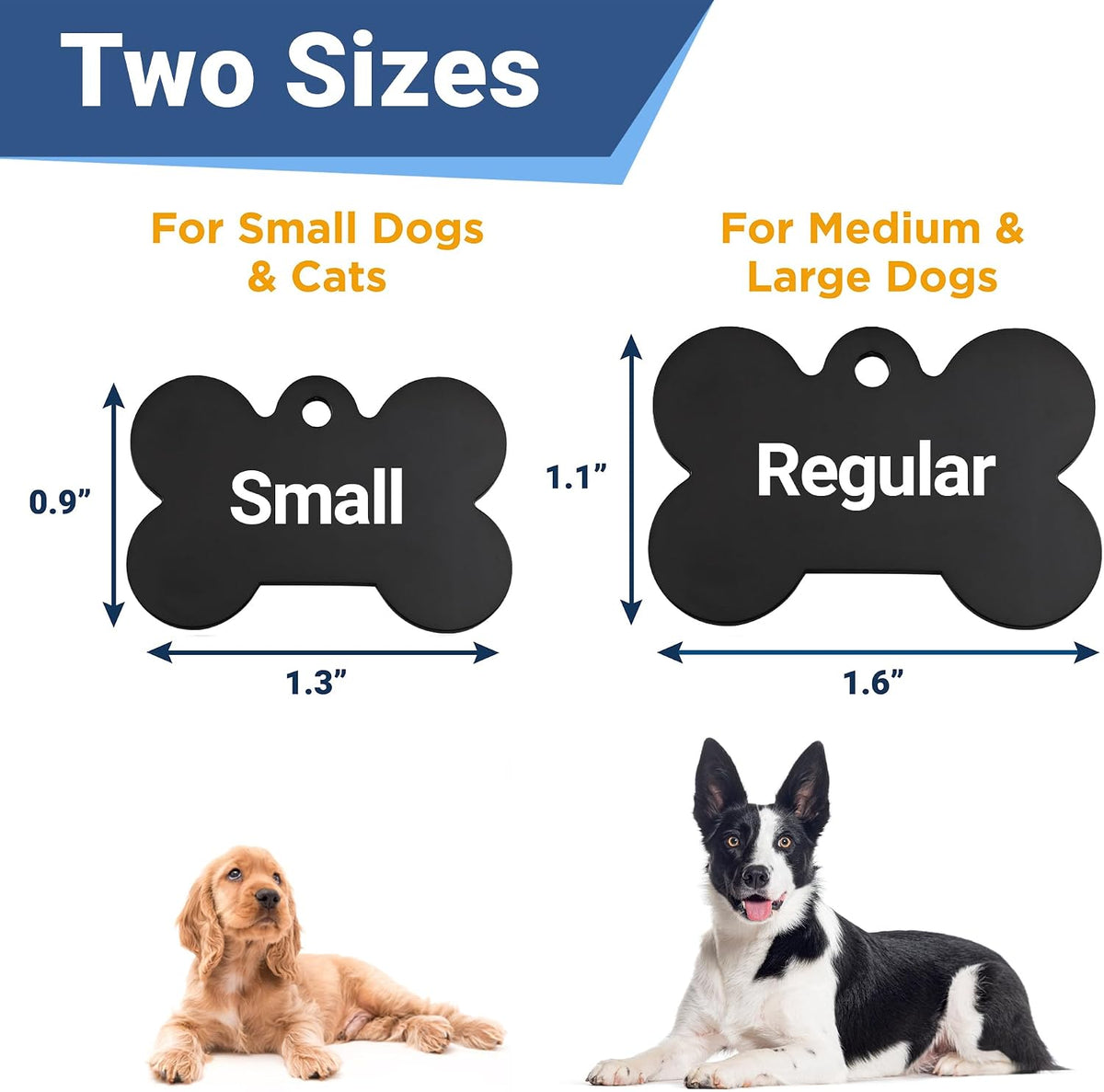 GoTags premium imported custom pet name tags in different shapes