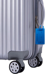 AI-DEE 2 pack luggage tags displayed on blue solid background