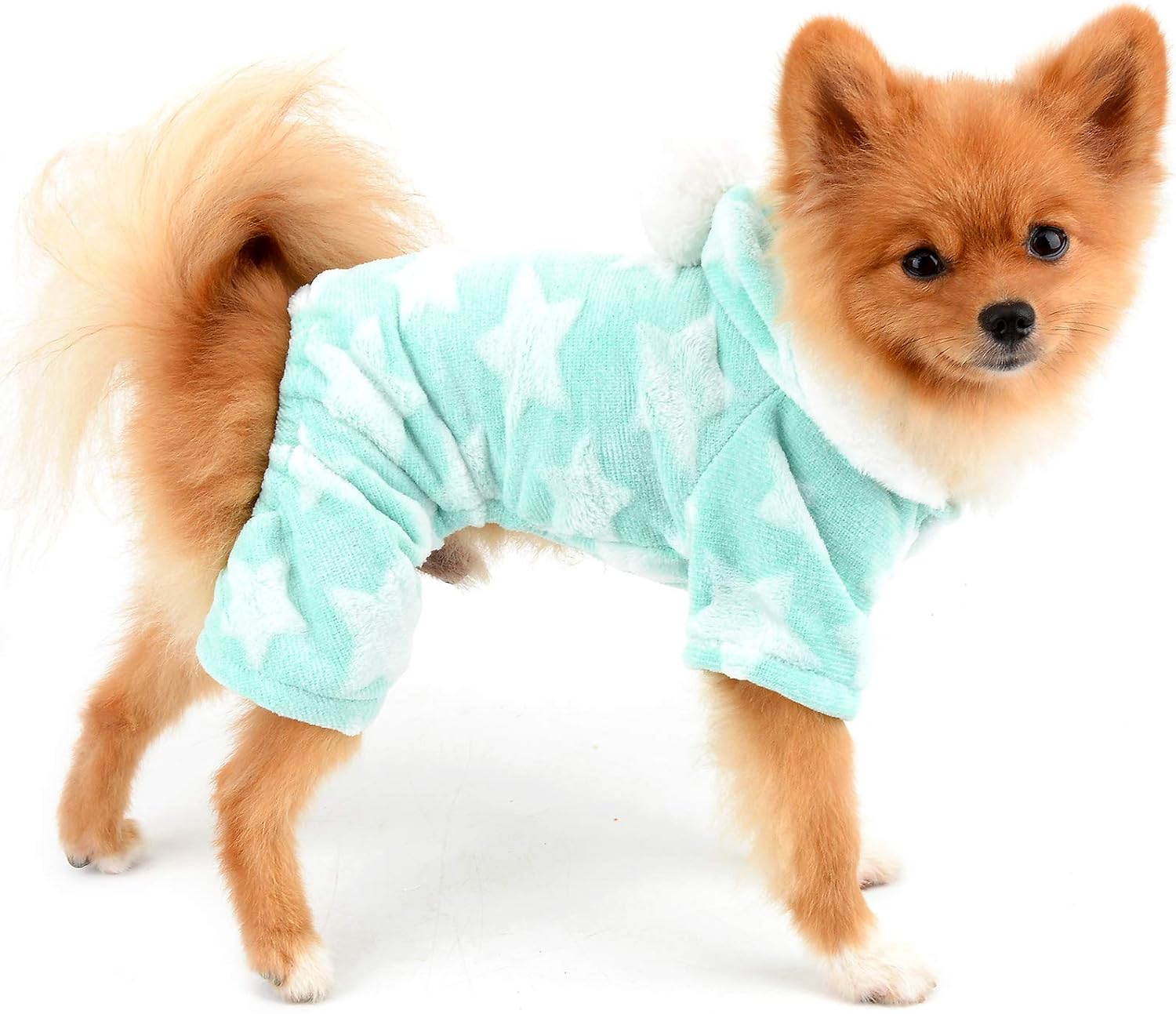 Paideful pet pajamas front view green star pattern