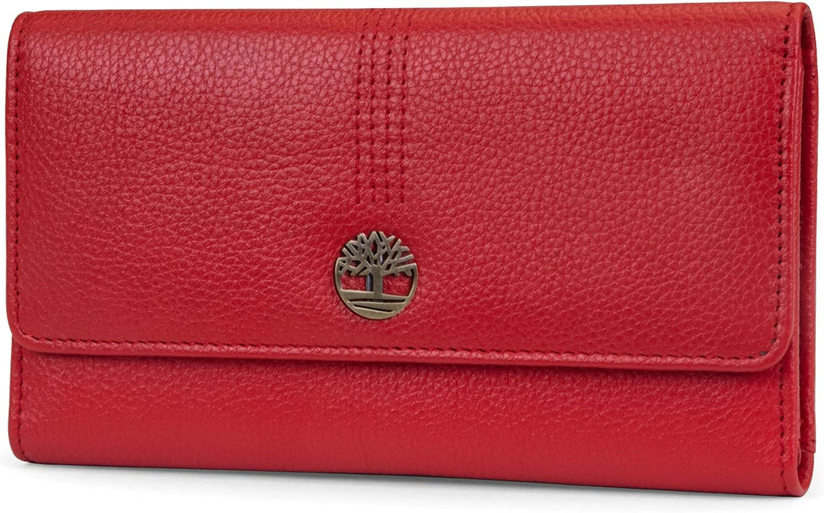 Timberland Leather RFID Flap Wallet Clutch Organizer, Grape Leaf - Image 10