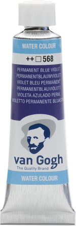 Van Gogh watercolor paint tube front view in Permanent Blue Violet 568
