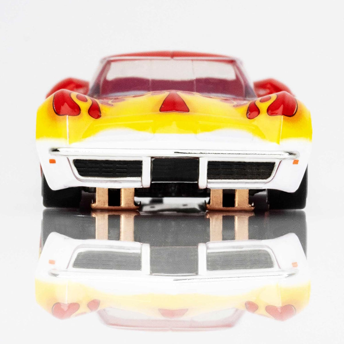 AFX Corvette model underside showing Mega-G plus chassis
