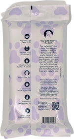 Alo hypoallergenic antimicrobial grooming wipes package details and back label directions