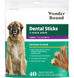 Wonder Bound chicken flavor dental sticks for large dogs front packaging