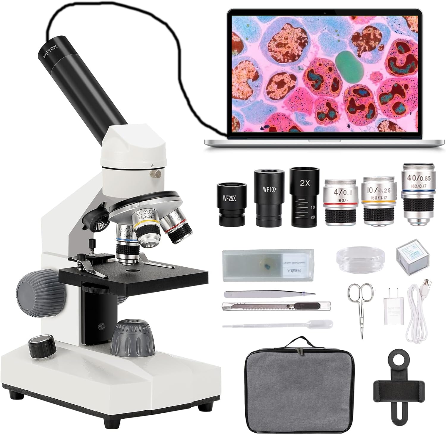 Bomeijia Monocular Biological Microscope front view