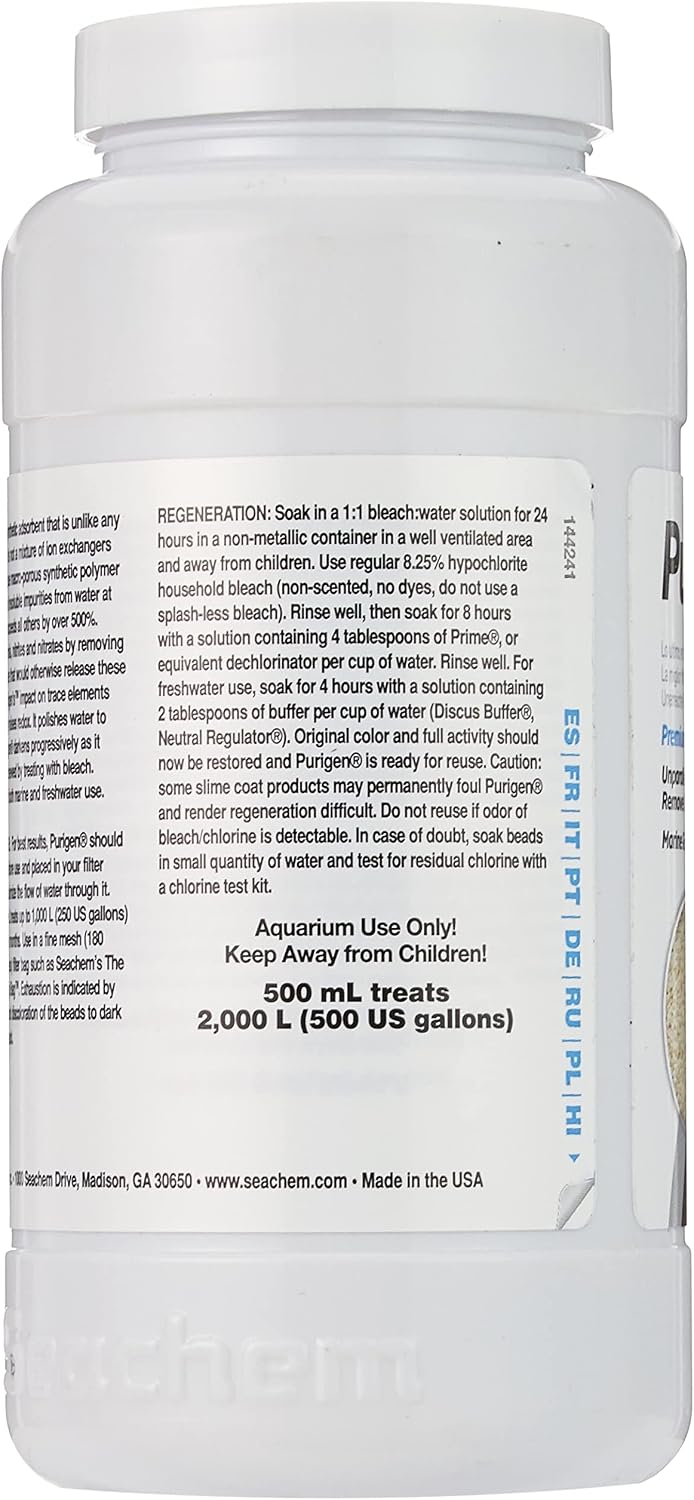 Seachem Purigen synthetic polymer granules close up