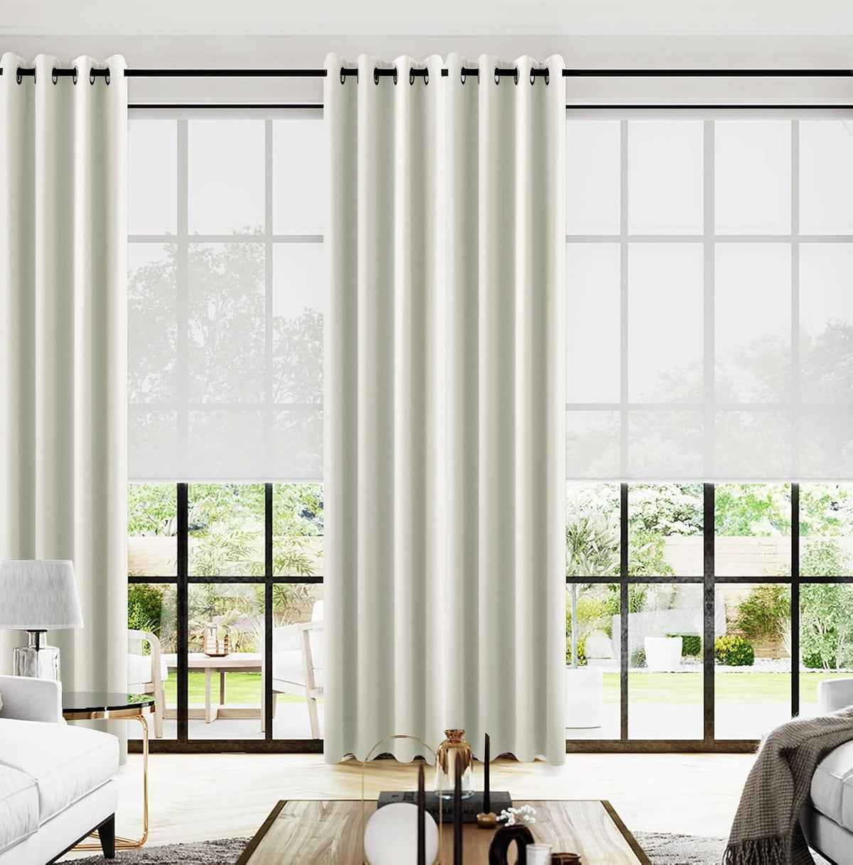 KOUFALL Sage Green Blackout Curtains 72 inches Wide for Bedrdom,Room Darkening Boho Large Window Treatments Extra Wide Curtains for Living Room 70 72x84 in Long 2 Panels Set - Image 9