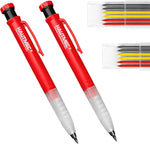 HAUTMEC construction pencil front view showing red body and extended tip