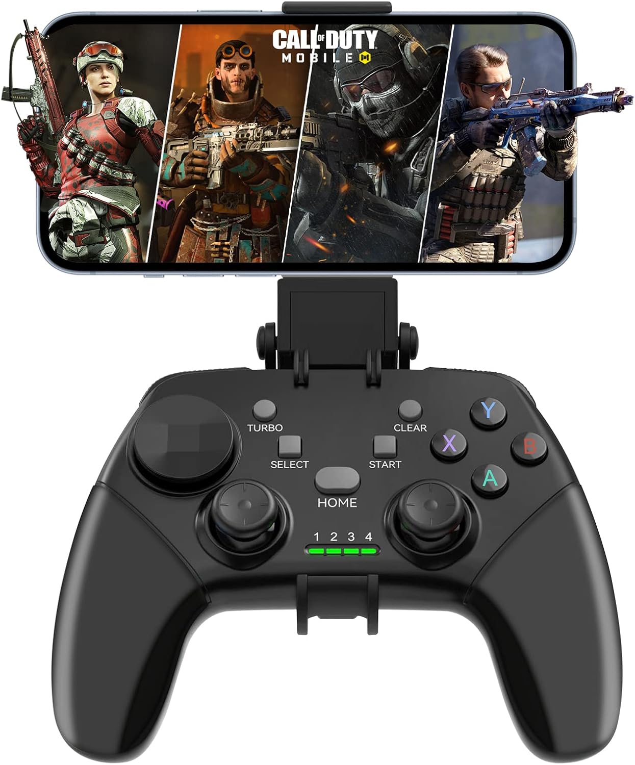Tobo wireless mobile gaming controller front view showing black chassis and joysticks