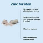 Micro Ingredients Zinc for Men ingredient highlights graphic
