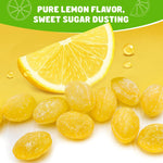 Open bag of imported Sanded Lemon Drops hard candy