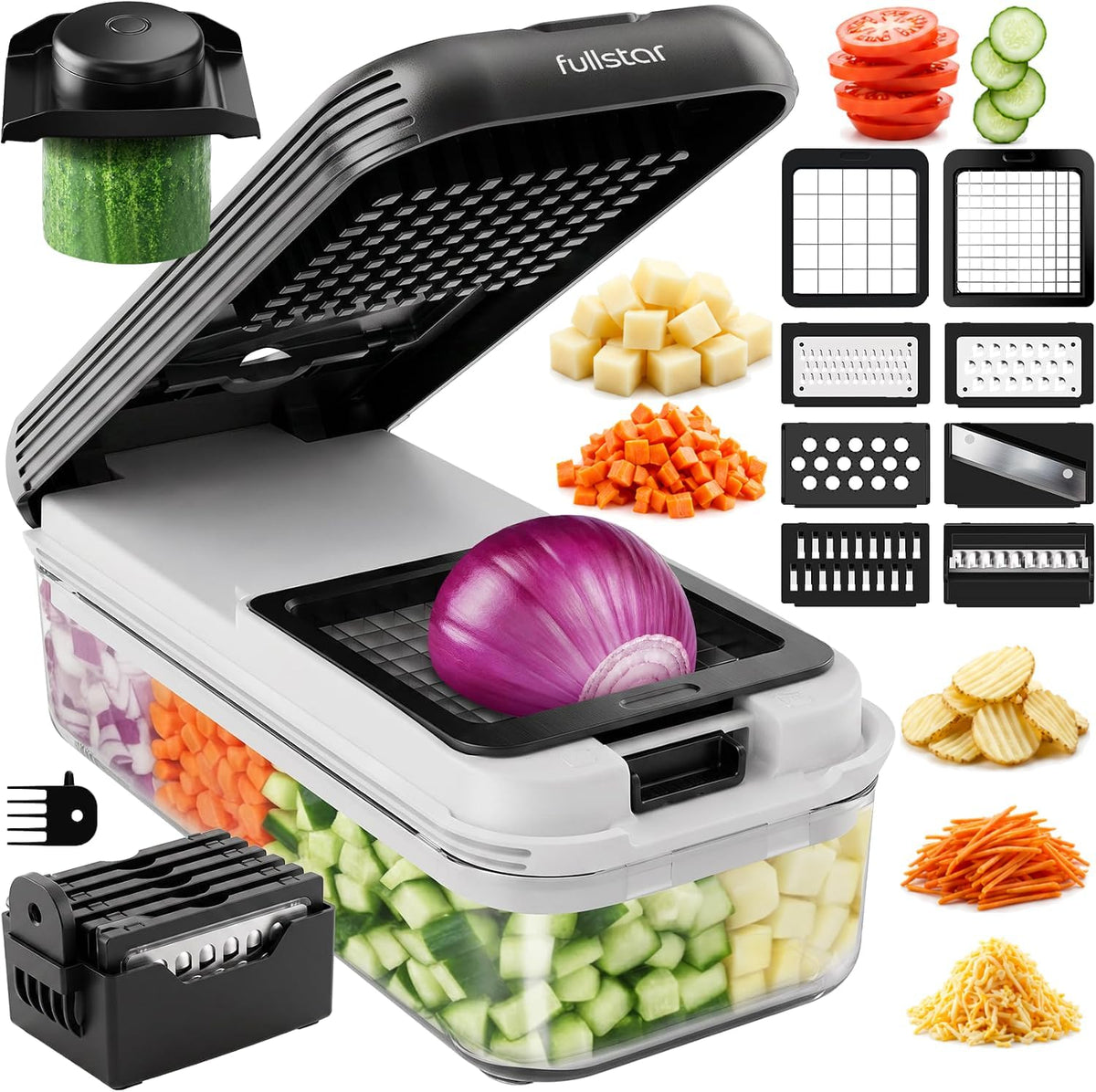 Fullstar Essential Vegetable Chopper & Mandoline Slicer 8-in-1 Kitchen Tool - Image 10