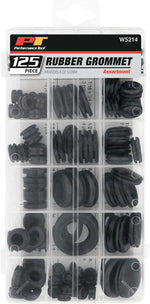 Angle view of plastic storage case for rubber grommets