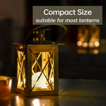 TECHLONG waterproof pillar candles illuminating an outdoor garden table setting