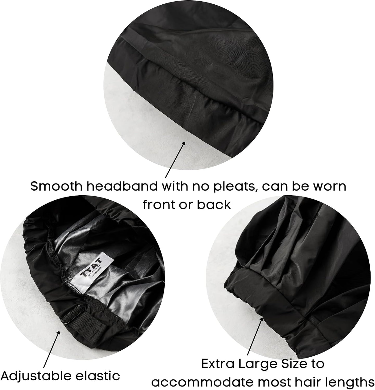 TTAT shower cap worn for deep conditioning