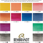 Rembrandt watercolour 12 tube packaging box close up