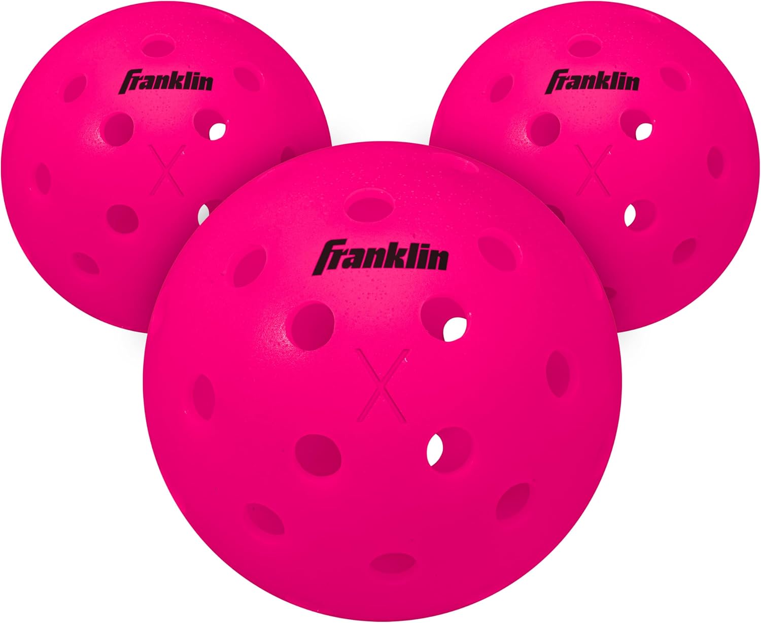 Franklin Sports X-40 outdoor pickleballs front view tournament grade