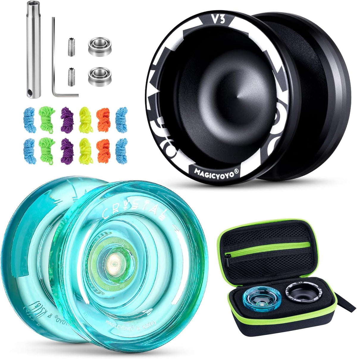 MAGICYOYO K2 Plus Professional Yoyo Fingerspin Trick Yoyo for Kids& Adults | Responsive Yo-yo for Beginner, Replacement Unresponsive Bearing with 6 Yo yo Strings+Bearing Remover (Crystal Orange) - Image 14