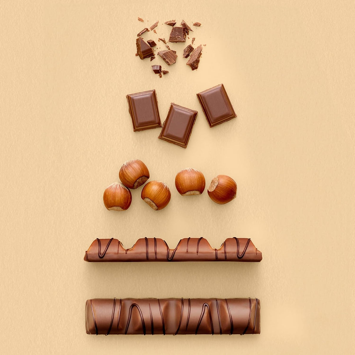 Kinder Bueno milk chocolate bar back ingredients label view