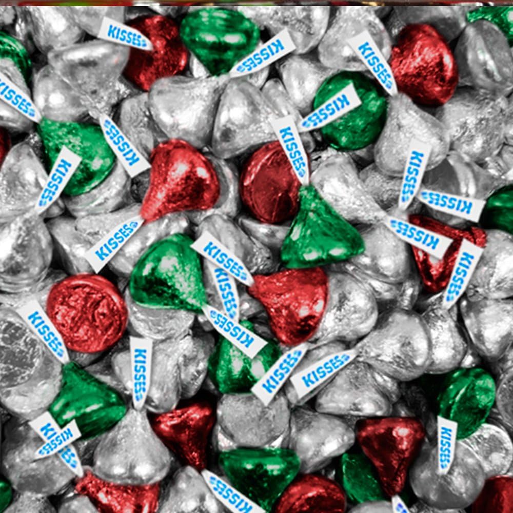 Hershey's Kisses Christmas Edition Milk Chocolate 2 pounds bag front view premium imported holiday candy
